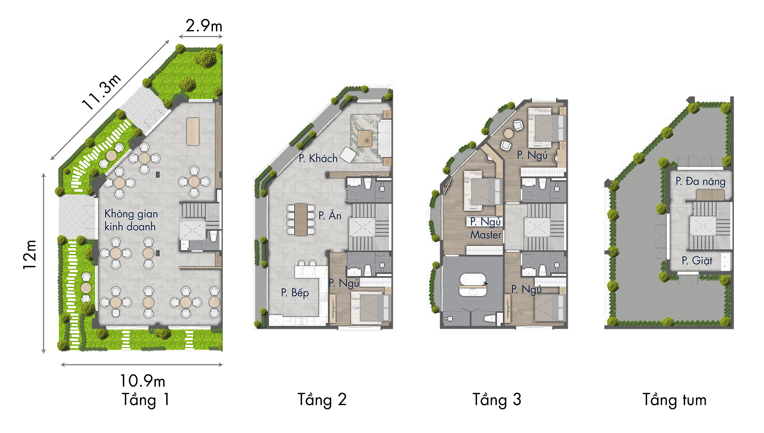 Mặt bằng căn góc